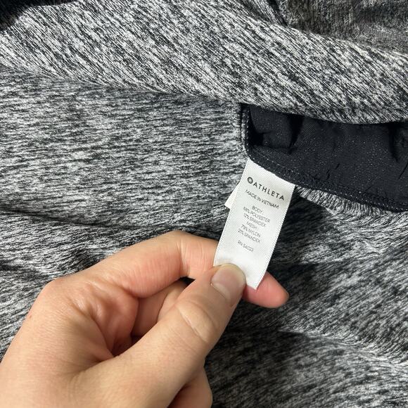 Athleta Uptempo Hoodie Sweatshirt Women’s Small Heathered Grey Thumb Holes - Picture 7 of 8